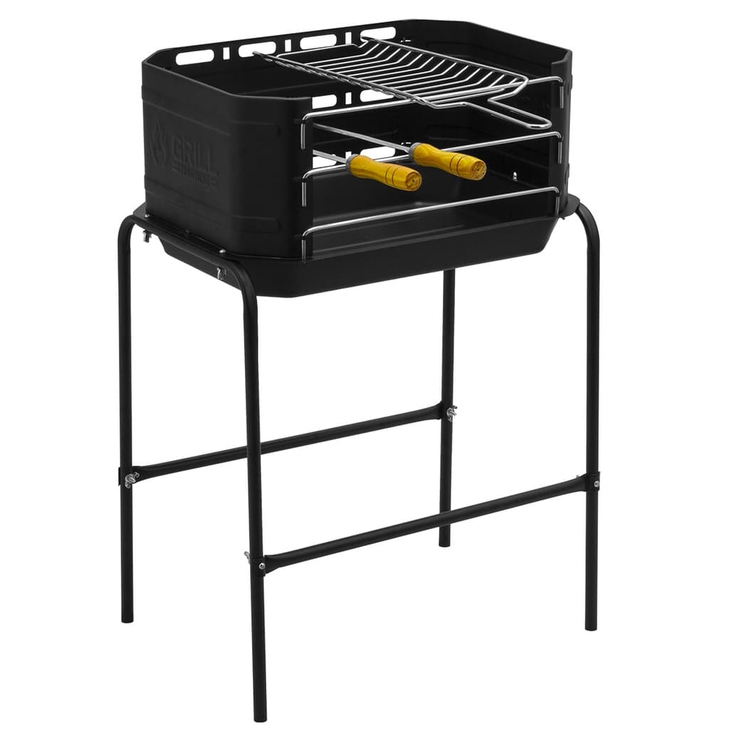 Churrasqueira Pro Tork GRILL Pequena Portátil Móvel a Carvão Desmontável Carrinho Mini Para Lazer Pescaria + Brinde Espeto Grelha