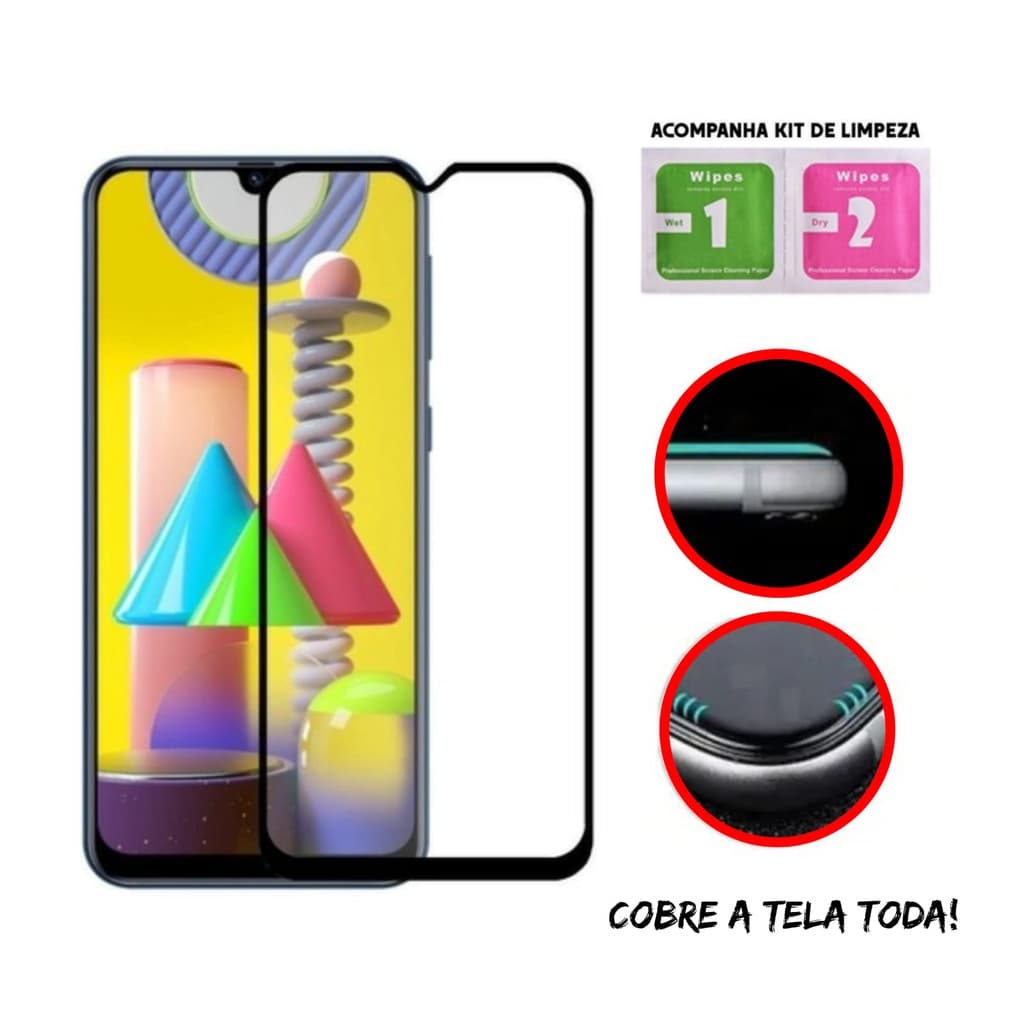 Película 3D de Vidro Temperado Para Samsung Galaxy M31