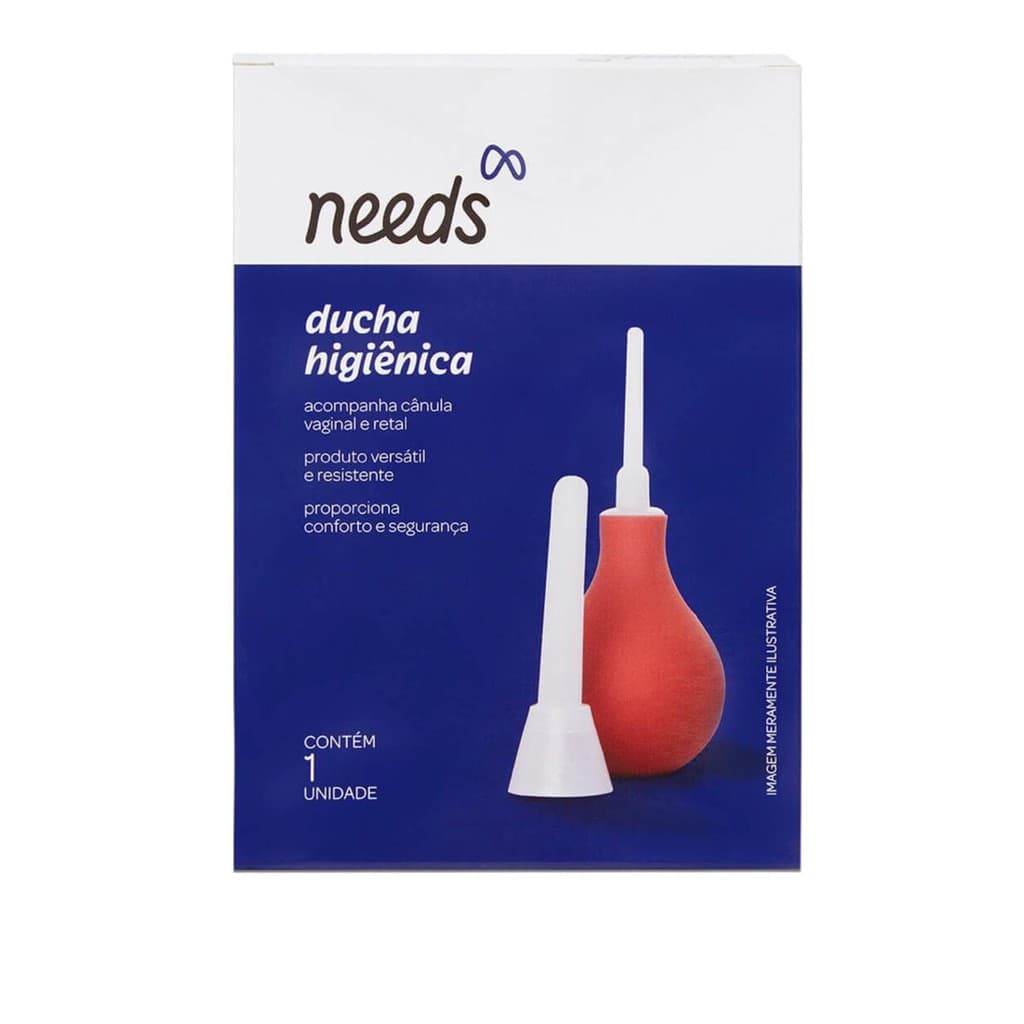 Ducha Higiênica Needs com 1 unidade. Limpeza vaginal e retal. Material seguro e confortável. Versátil e resistente.