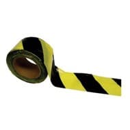 Fita Faixa Zebrada Preta Amarela 70mm X 200mts