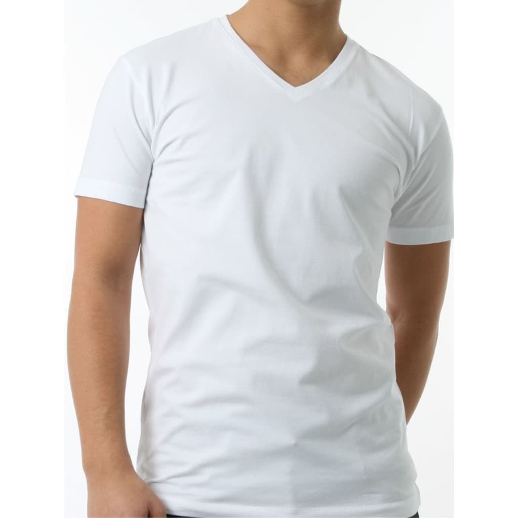 Camiseta branca gola V de qualidade 100% poliéster (185 de gramatura - Anti-pilling) a melhor para sublimação!