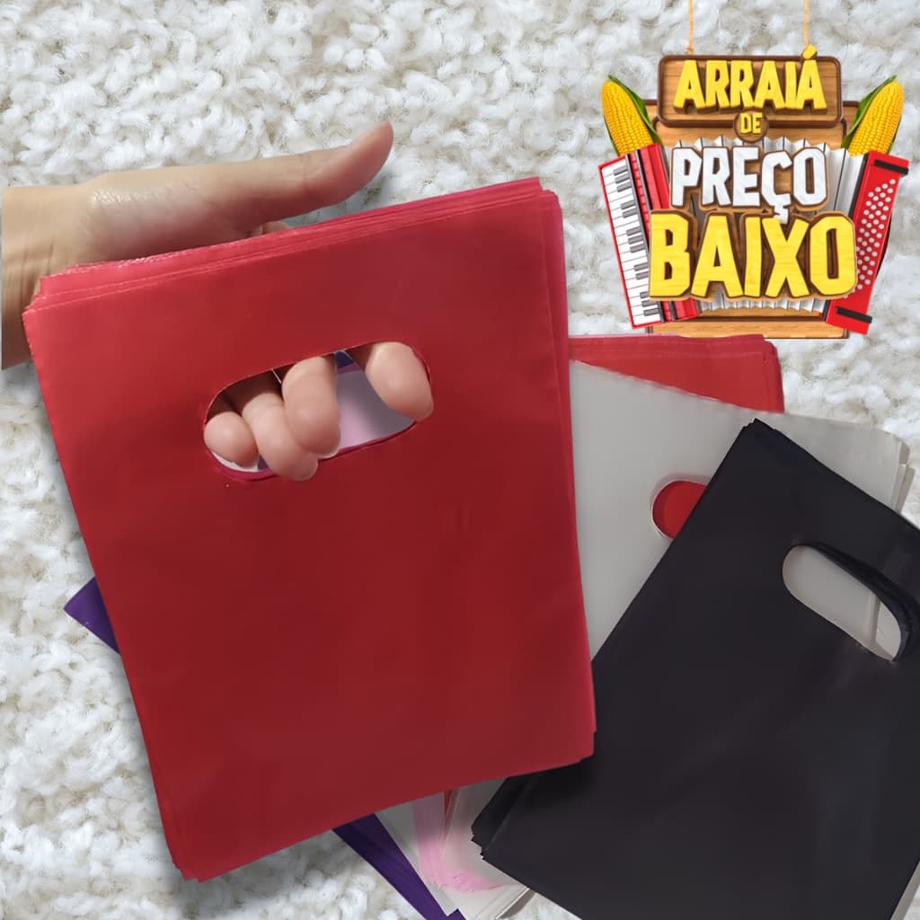 Sacola Boca de Palhaço lisa 15x20 - PEBD 50 unidades