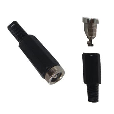 Plug Jack tipo P4 DC 2,5mm fêmea Com Rabicho