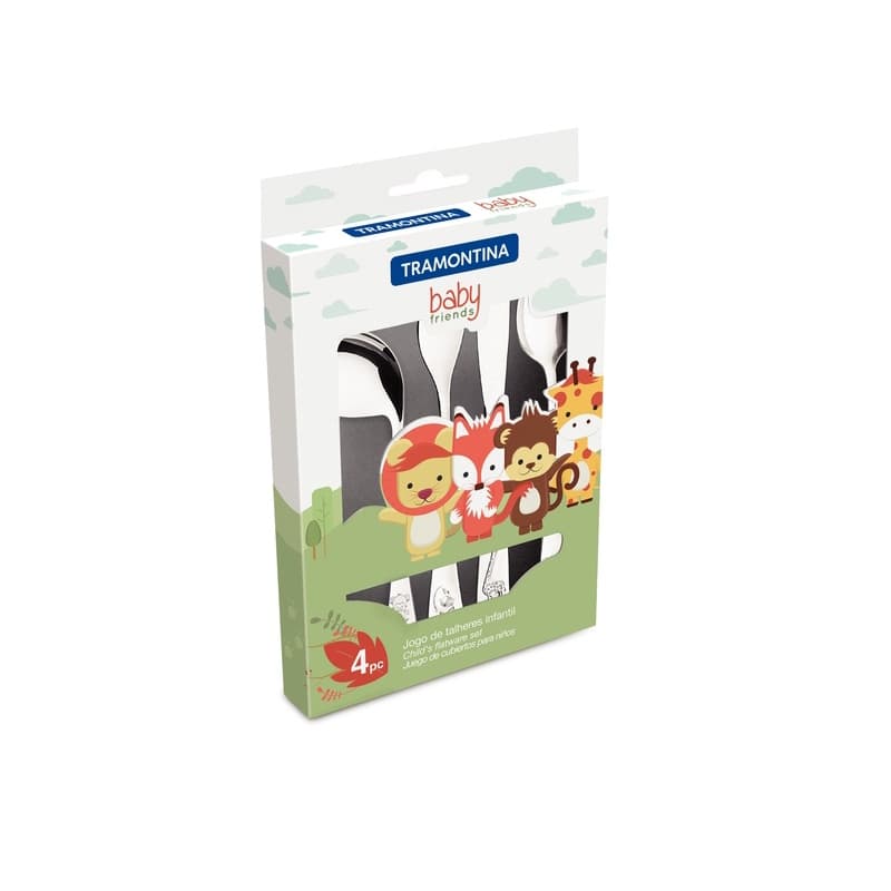 Jogo de Talheres Infantil Baby Friends Inox 4 peças Tramontina - 66970/010