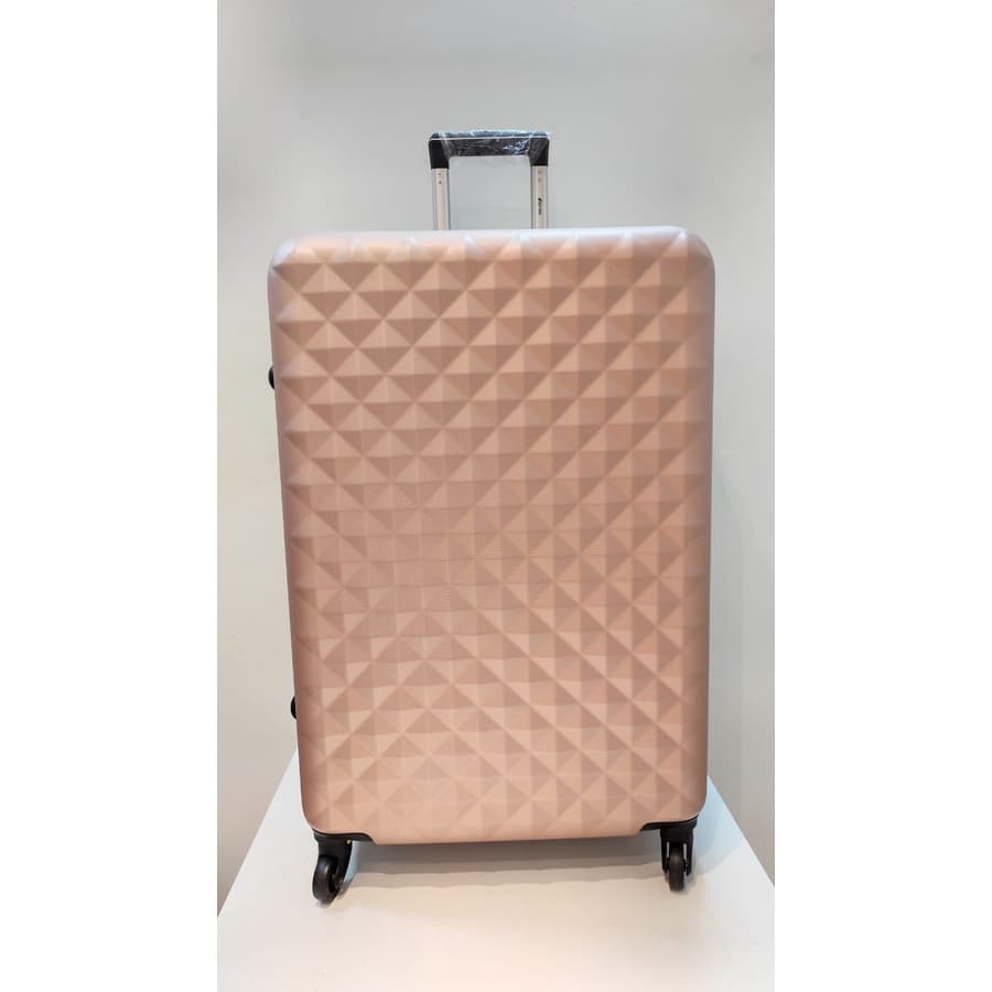 Mala de viagem Grande Rose, 23kg para avião, em fibra, de rodinha. Com extensor. Medida: 74x33x49. REF: 255