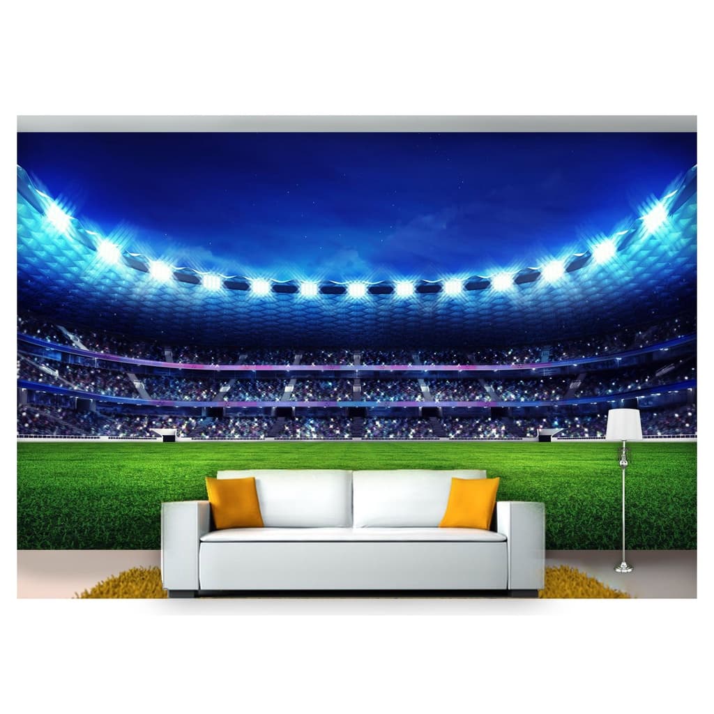 papel de parede Esportes Futebol Bola Campo 3D 10m² SPT17