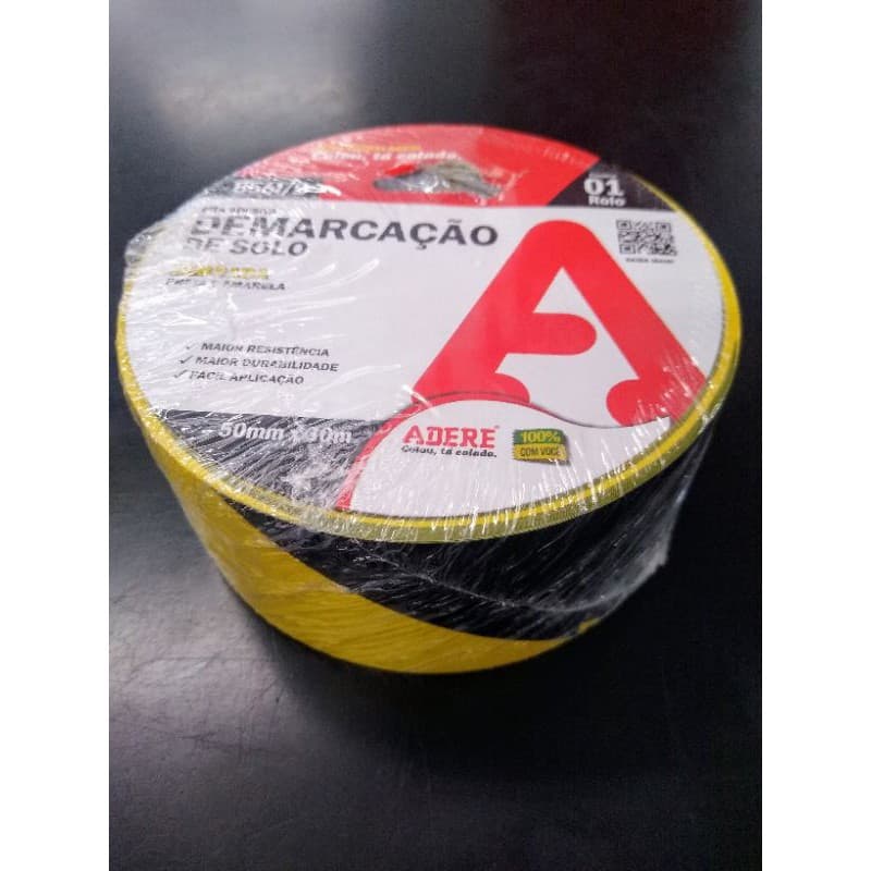 Fita p/ Demarcação de Solo 50mmX30M Zebrada Adere