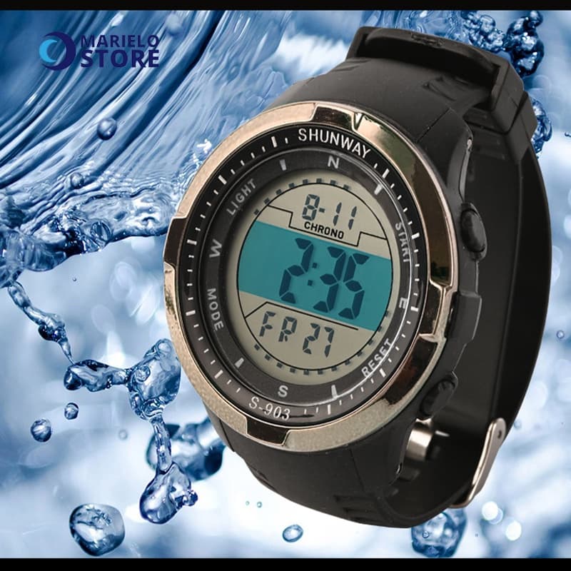 Relógios relogio masculinos a prova d água de silicone luxo digital original led esportivas cronômetro S-903