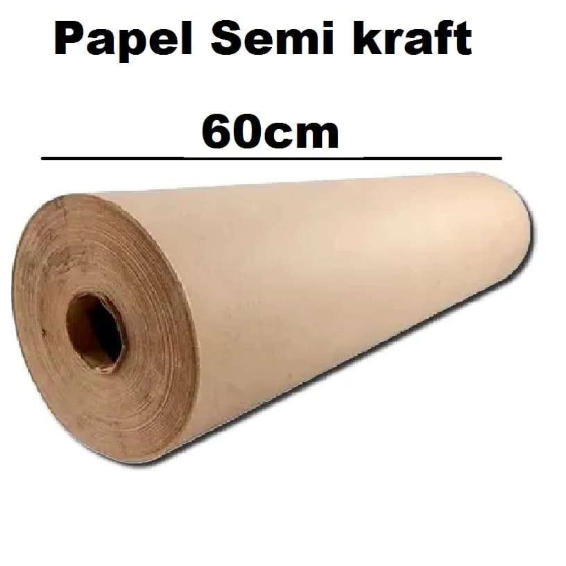 Papel Semi Kraft Bobina 60cm 2kg Pardo Emb. /50metros