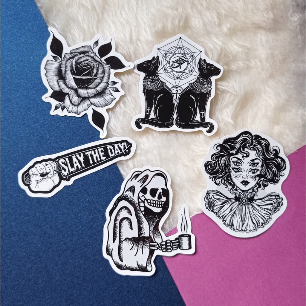 Adesivos Preto e Branco estilo Dark
