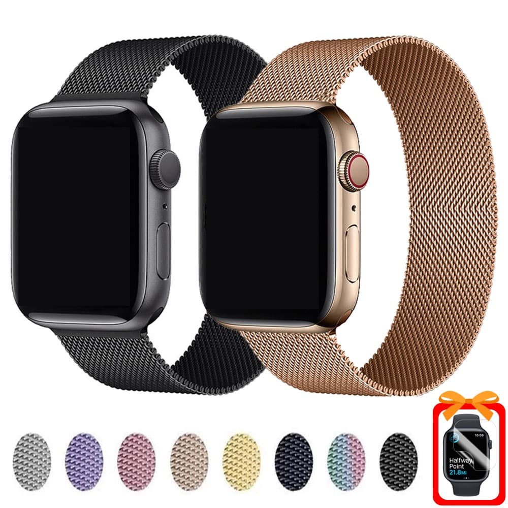 Correia de aço inoxidável Metal compatível para iWatch Série 7/6/5/4/3/SE 44mm 40mm 42mm 38mm 45mm 41mm