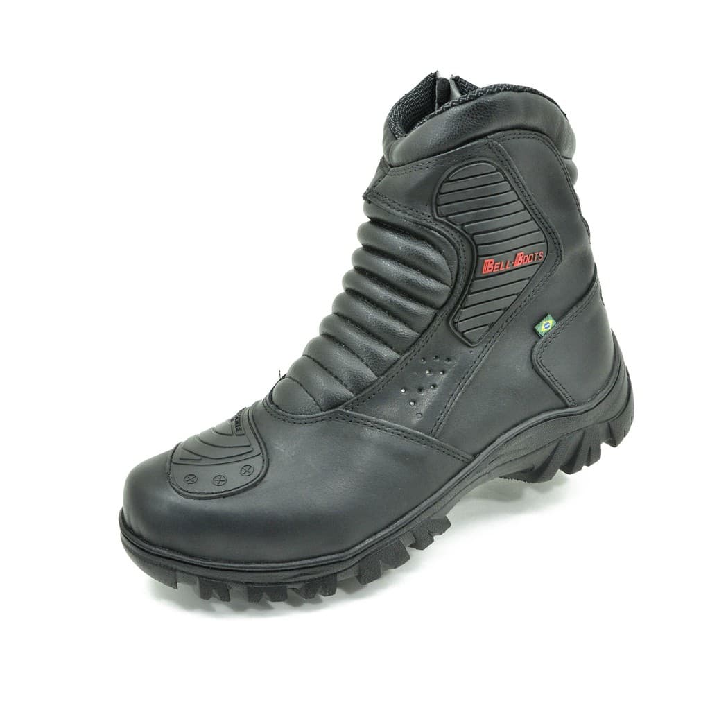 Coturno Motociclista Masculino Couro Legítimo Adventure Impermeável MOD3000