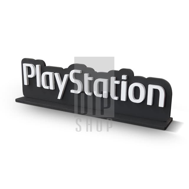 Letreiro Decorativo de mesa Gamer Símbolo Playstation Placa Decorativa