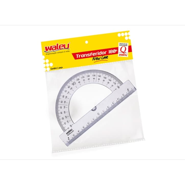 Transferidor 180° Waleu - Cristal