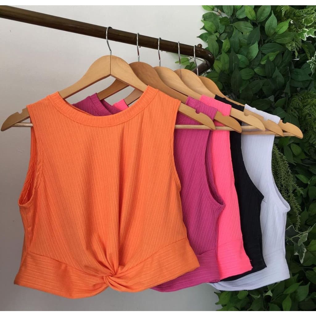 Blusa Cropped Canelado Feminino Lançamento Tecido Molinho Cropped Regata Canelado