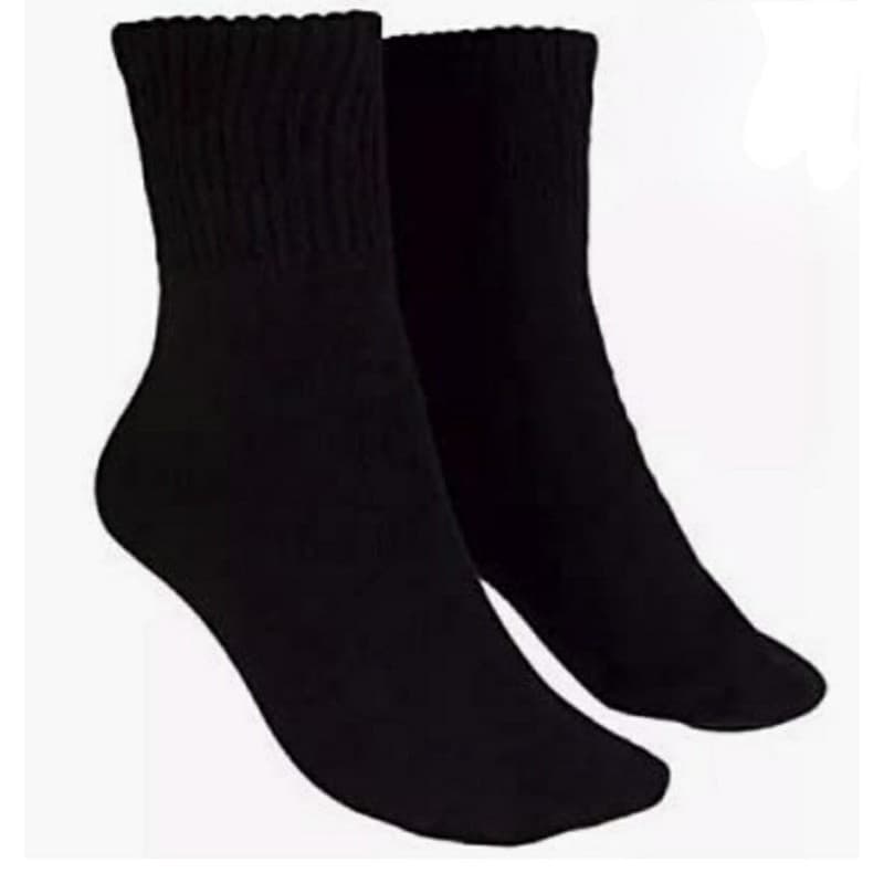 6 pares Meia  Soquete  PRETA CANO MÉDIO  lisa Masculina Adulto N 37 ao 44 meias pretas masculino HR aur