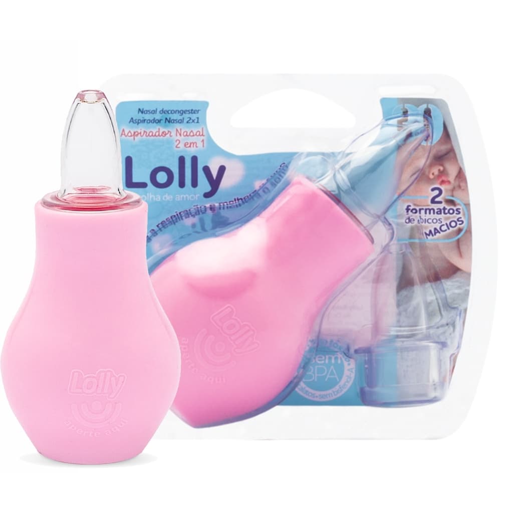 ASPIRADOR NASAL 2x1 PARA BEBÊS MENINO E MENINA - LIBERA A RESPIRAÇÃO - LOLLY KINDDY