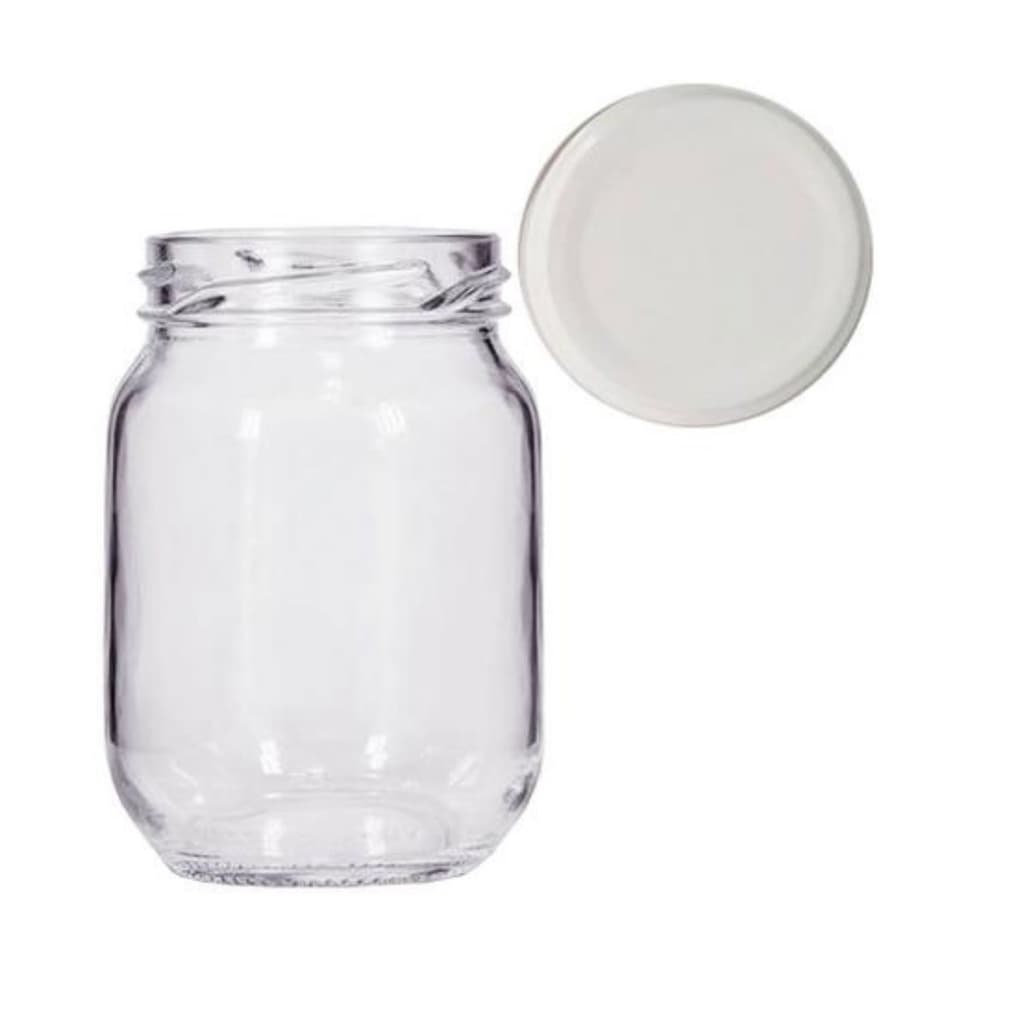 Pote de Vidro Para Geleia Conserva 267ml Com Tampa Branca