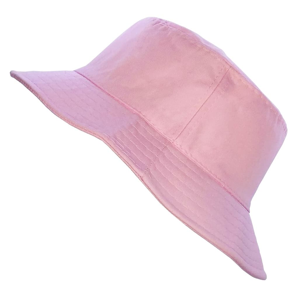 Chapéu Estilo Bucket Hat Feminino Rosa Claro Liso Confortável