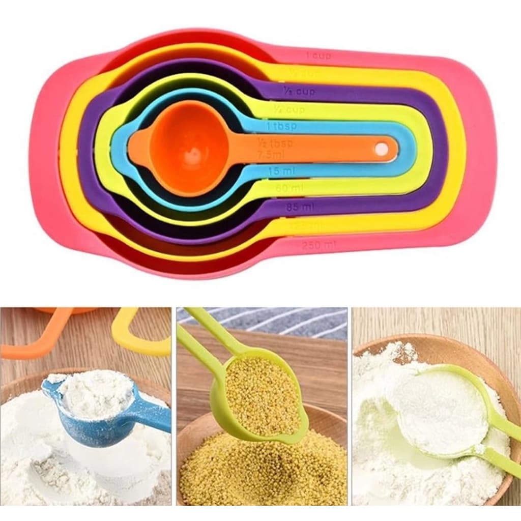 Medidor Dosador P/ Receitas Culinárias Fácil de Usar E Guardar 6 Peças