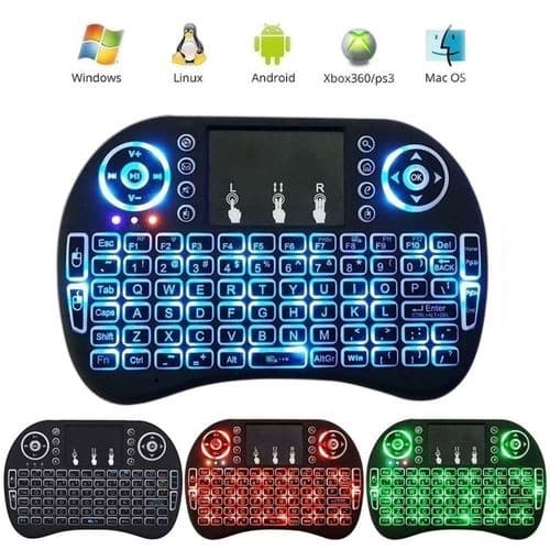 Mini Teclado Com Iluminação Para Smart Tv, Tablet, Xbox360/Ps3 MINI KEY
