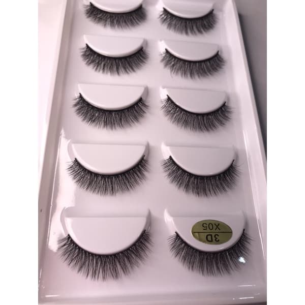 Cílios Postiços cartela 5 pares Natural Mink 3D X05 Maquiagem