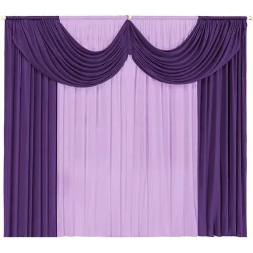 Cortina Paris Pra Janela Sala E Quarto Com Bando 2,00 X 1,70 uva e lilás