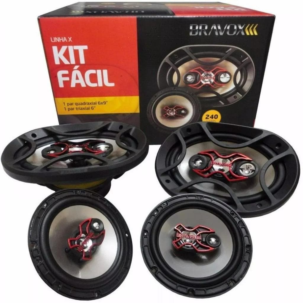 Alto Falante Bravox Kit Facil X 6 B3x60x + 6x9 B4x69x 240w