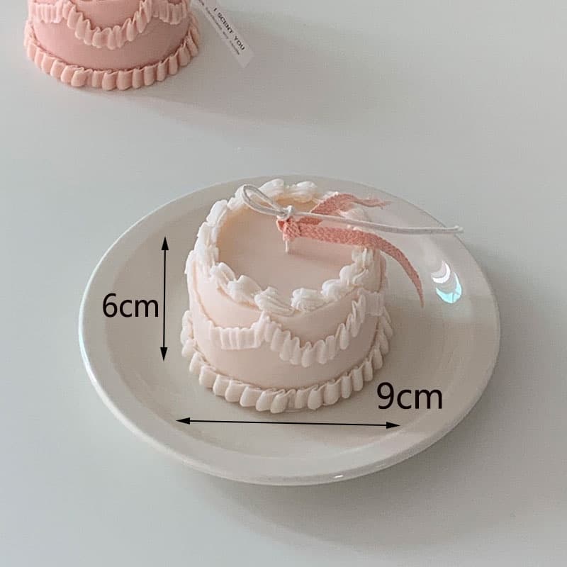 Simulação Bolo Silicone Vela Molde Em Forma De Coração Aromaterapia Fazendo Artesanal Sabão Fornecimento Casa Artesanato