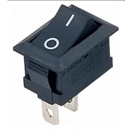Botão Chave Gangorra Interruptor Liga Desliga On Off KCD1-101 15x21mm 2 Terminais Preto