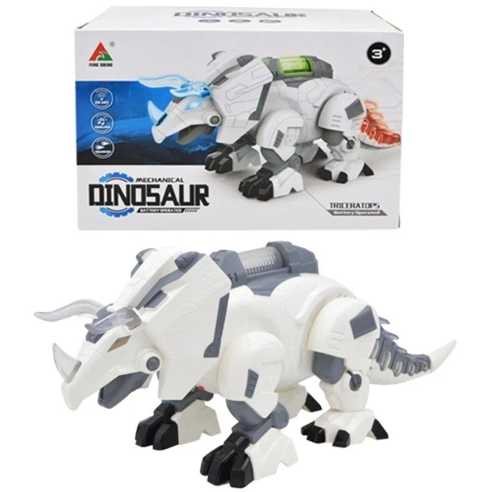Dinossauro Mecânico Som Luz Triceratops Brinquedo Infantil