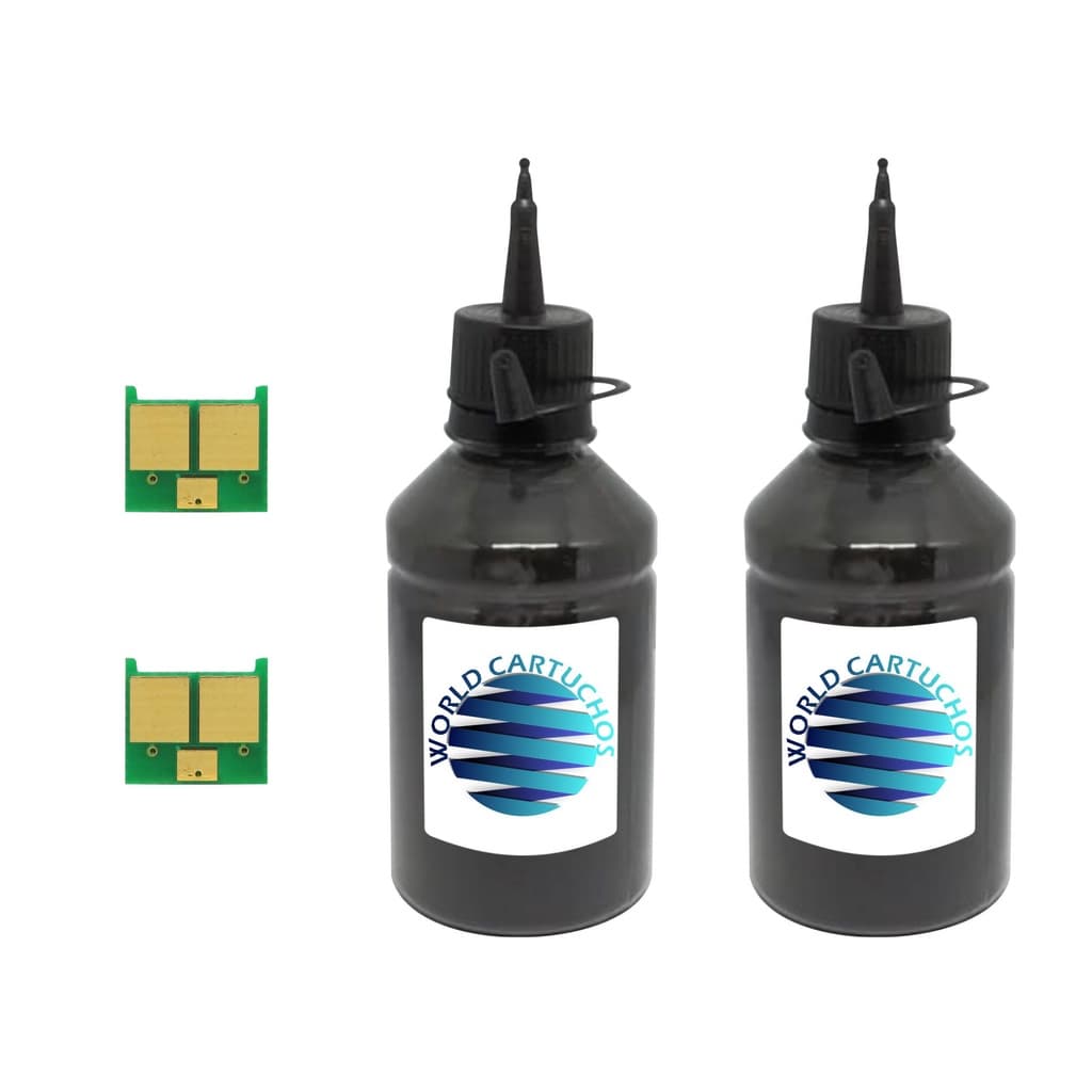 2 Refil + 2 Chip Preto Impressoras M175 M275 CP1020 CP1025 - Ce310/Ce311/Ce312/C313