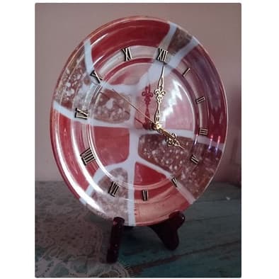 relógio de mesa prato porcelana
