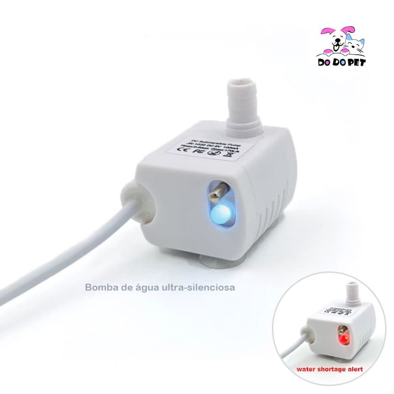 DODO Bomba de água para dispensador de água para gatos, falta de água, falha de energia, queima a seco, lembrete de luz LED  mini motor para dispensador de água para animais de estimação  acessórios para fonte de gato