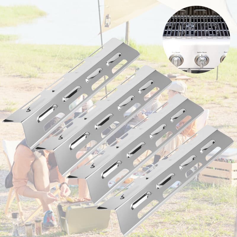 4x Escudo De Placa De Calor De Aço Inoxidável , Protetores De Chama Para Tampa De Queimador , Externo