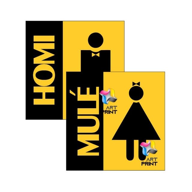 Placa Banheiro Divertida Masculino e Feminino