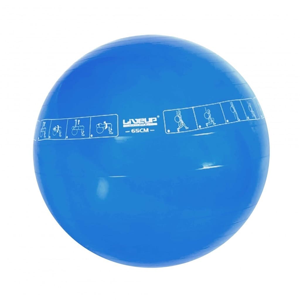 Bola Suíça de Pilates 65cm com Ilustração Azul ou Cinza Liveup Sports