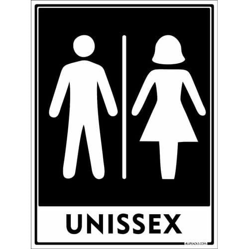 2 Placas Banheiro Sanitário Unissex 30x20cm Alumínio