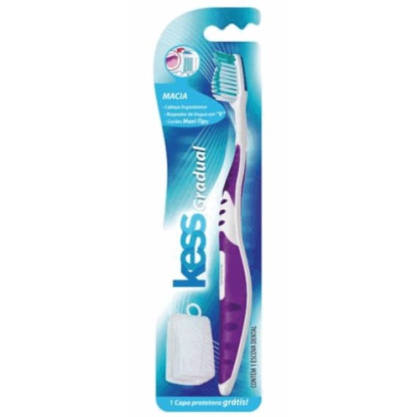 Escova Dental Kess Gradual Macia Ref. 2078 Com Porta Cerdas