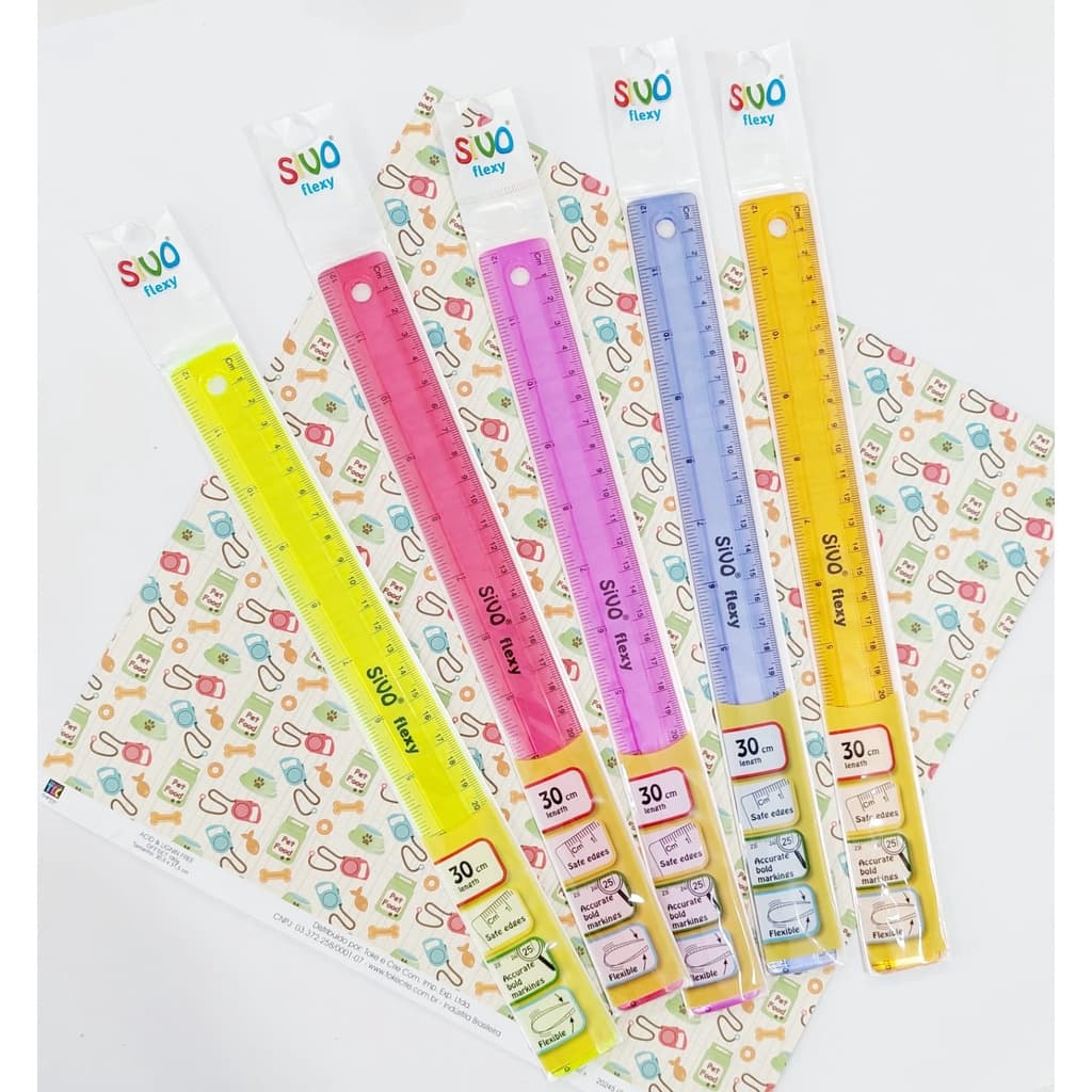 REGUA DE PLASTICO 30CM SIVO FLEXY - UNIDADE