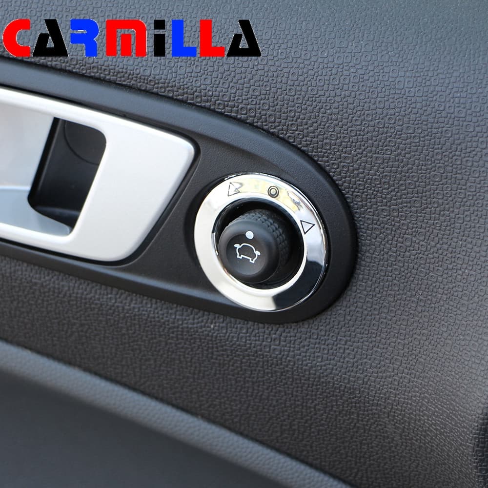Chrome Espelho Retrovisor Interruptor Anel Para Ford Ecosport Ou Fiesta Hatchback & Sedan 2013 2014 2015