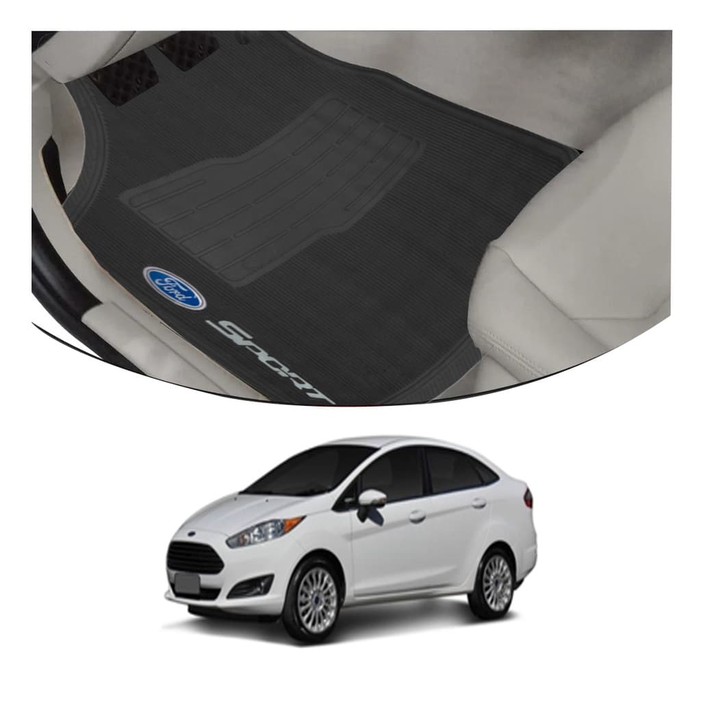 Tapete de Carro Ford Fiesta Sedan Versátil Borracha 5 peças – Ká, Fiesta, Ecosport, Escort, Fusion - Tapete Automotivo, Tapete para Carro, Carpete Carro, Carpete para Carro, Sport, Preto