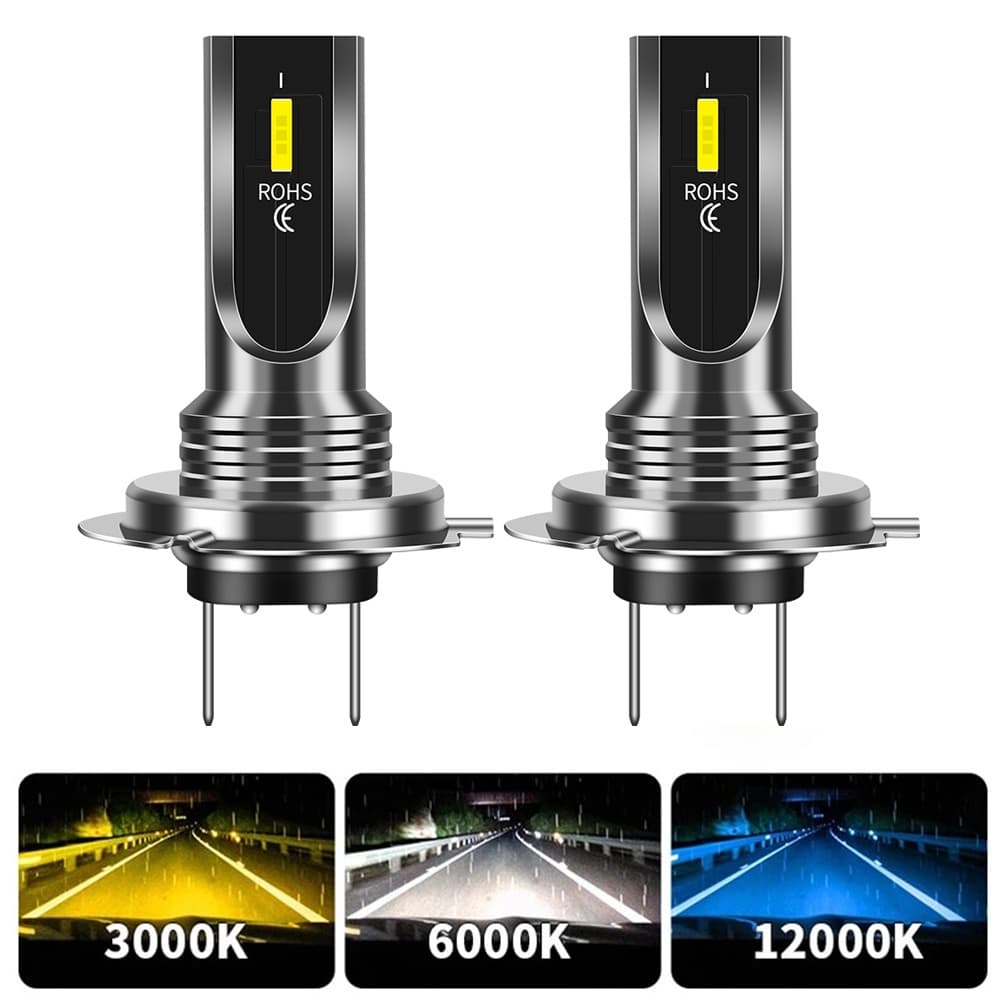 2pçs Luz LED H4 H7 Carro Farol 9005 HB3 HB4 9006 H11 H8 H9 Névoa H1 H3 Mini Lâmpadas Diurna De Direção 1600lm 300k 6500K 1200k 12V 24V Branco Gelo Azul