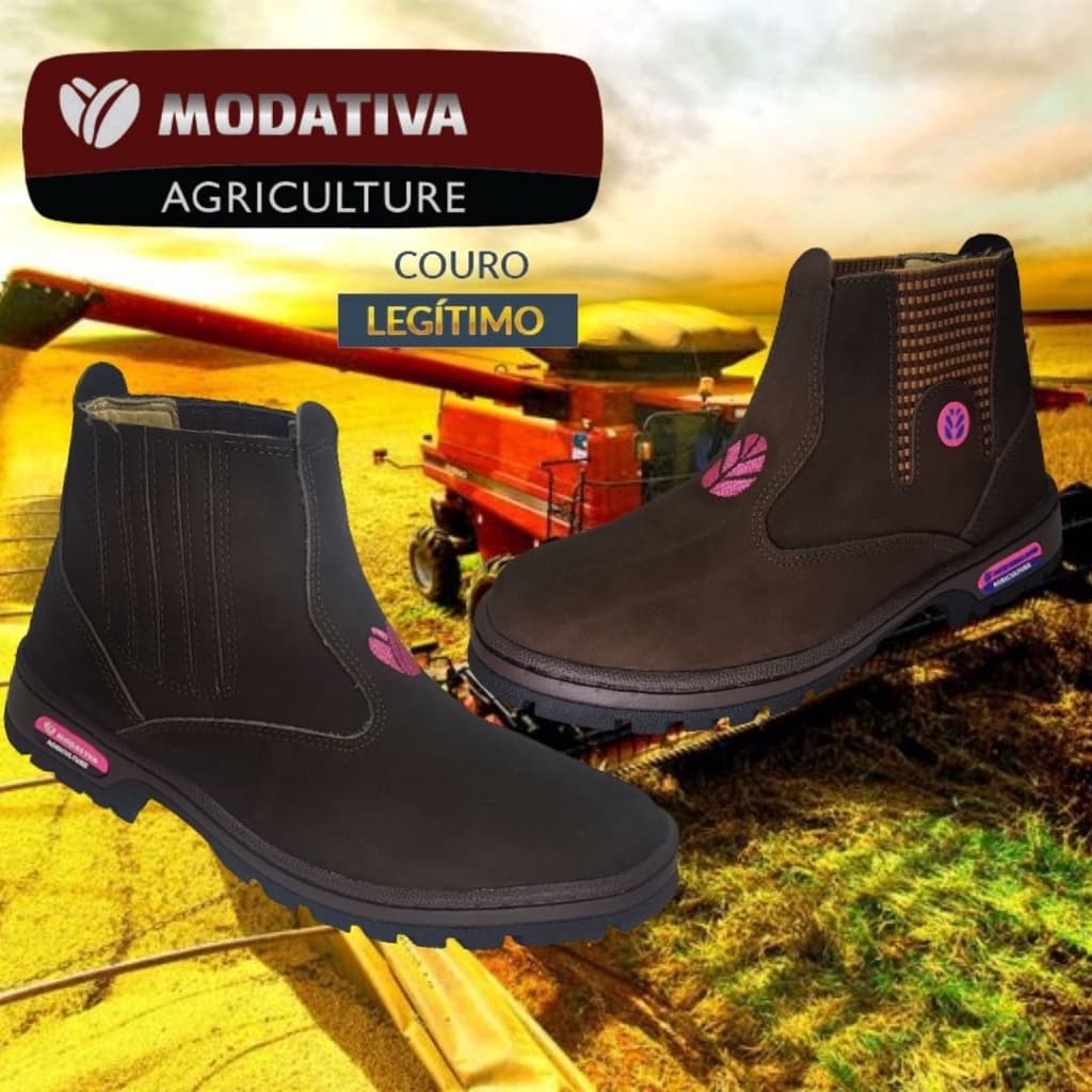 Botina Feminina Modativa Couro Nobuck Legítimo