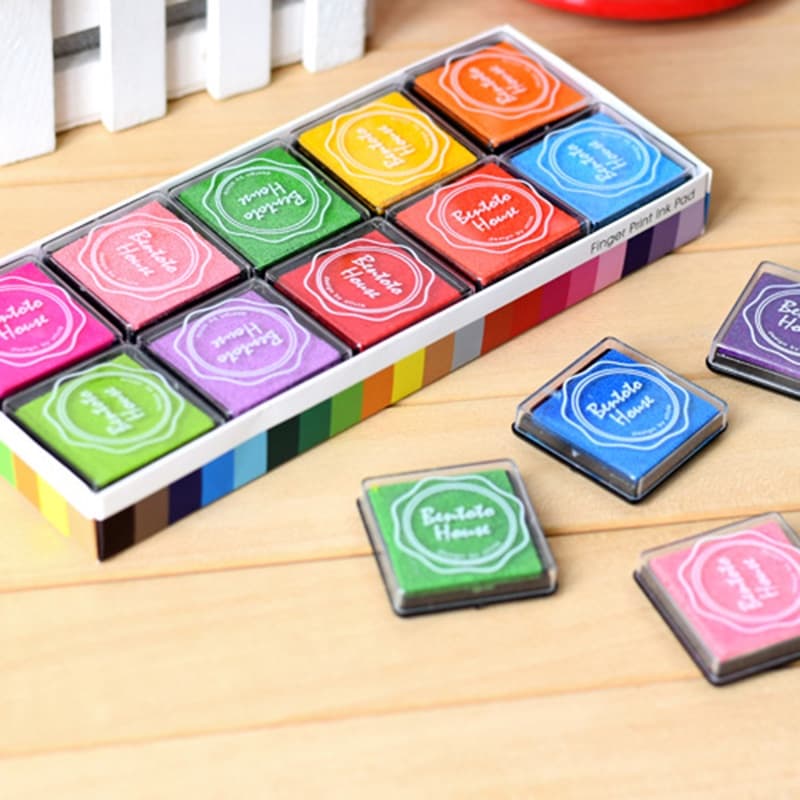 K-MIME Carimbeira Ink Pad Almofada para Carimbo Almofada de Tinta para Pintura a Dedo 20pcs/set