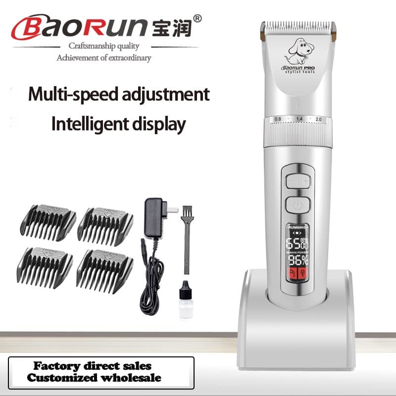 Máquina De Cortar Cães Baorun-p9 , Profissional , Tela lcd , Cortador , Barbeador Elétrico Recarregável , Corte De Cabel