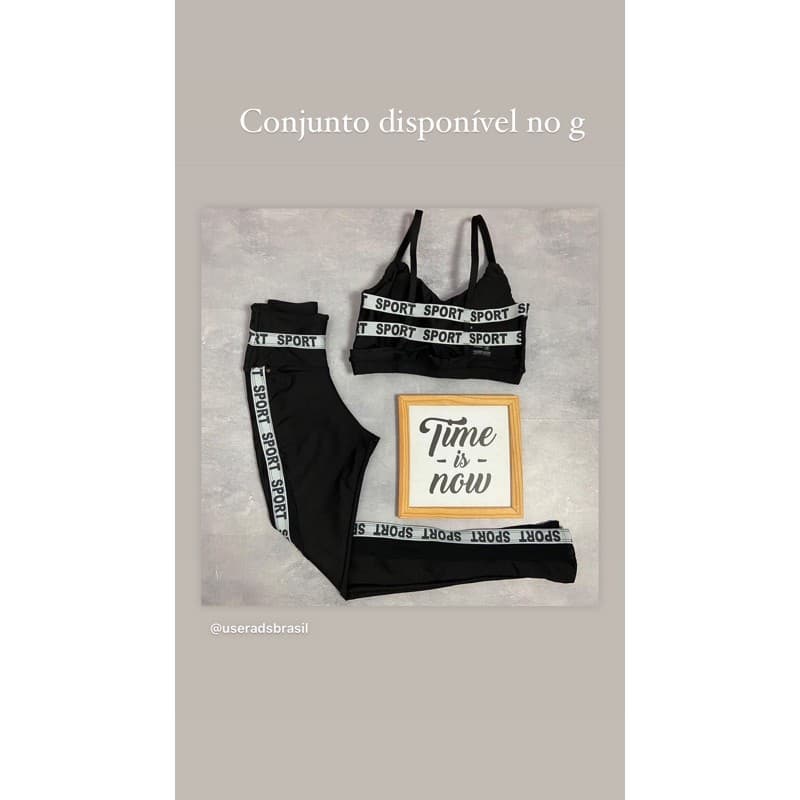 conjunto Sport conjunto academia roupa de academia legging em poliamida top com detalhes calça com tule.