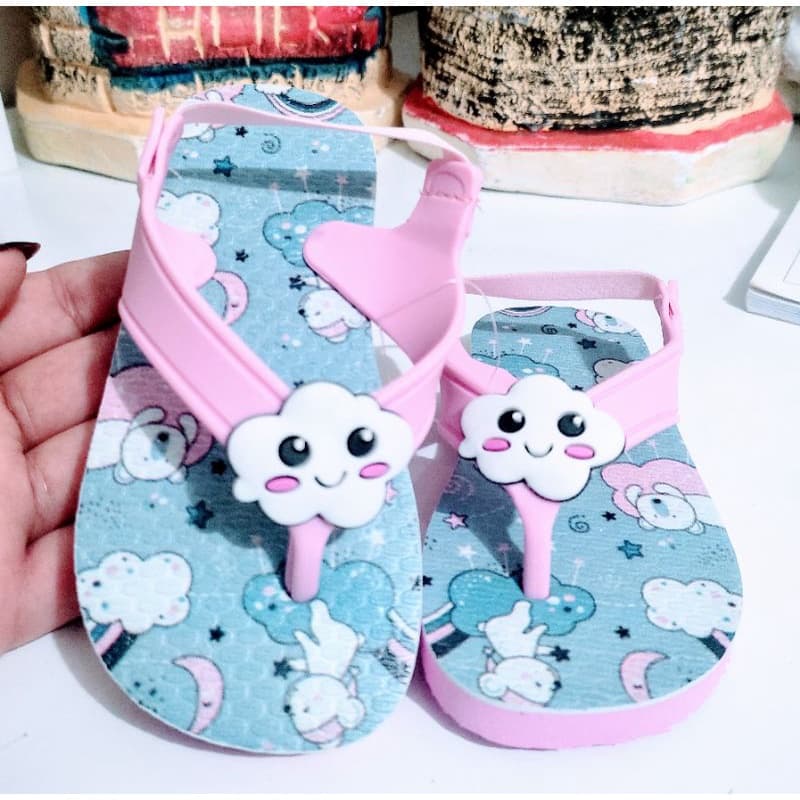 Chinelo bebê com elastico Menina papete Bebe Havaia slim chinela baby