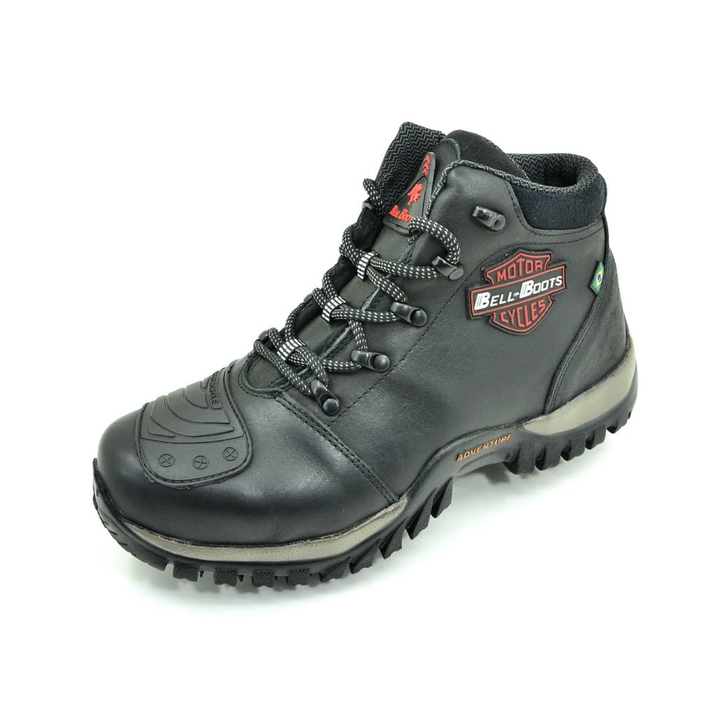 Bota Motociclista Masculina Couro Legítimo Adventure Trekking Impermeável Modelo: 2027