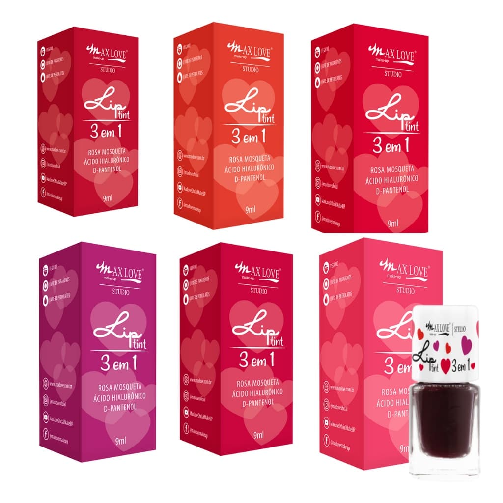 Lip Tint 3x1 (Nova Embalagem) - Max Love